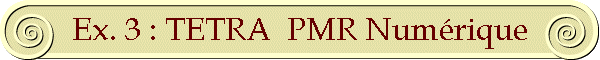 Ex. 3 : TETRA  PMR Num�rique
